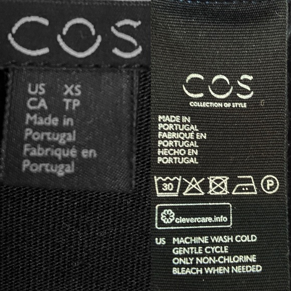 COS Black Trapeze Tunic Top 3/4 Sleeves Size US XS - Picture 6 of 6